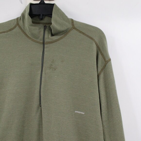 Vintage Patagonia Capilene Baselayer Pullover mens XL half zip green Made in USA - Picture 2 of 11